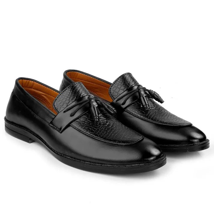 Black Dress Faux leather casual moccasins slip-on shoes