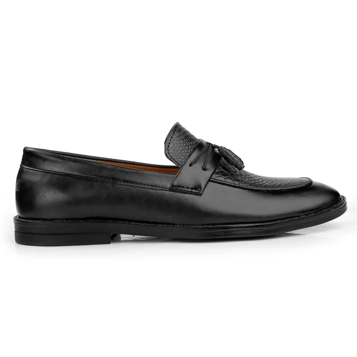 Black Dress Faux leather casual moccasins slip-on shoes