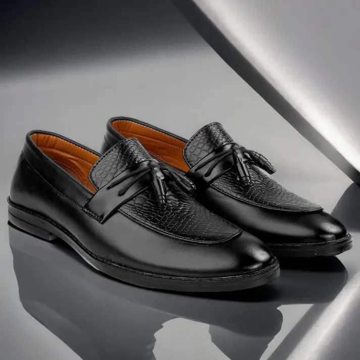 Black Dress Faux leather casual moccasins slip-on shoes
