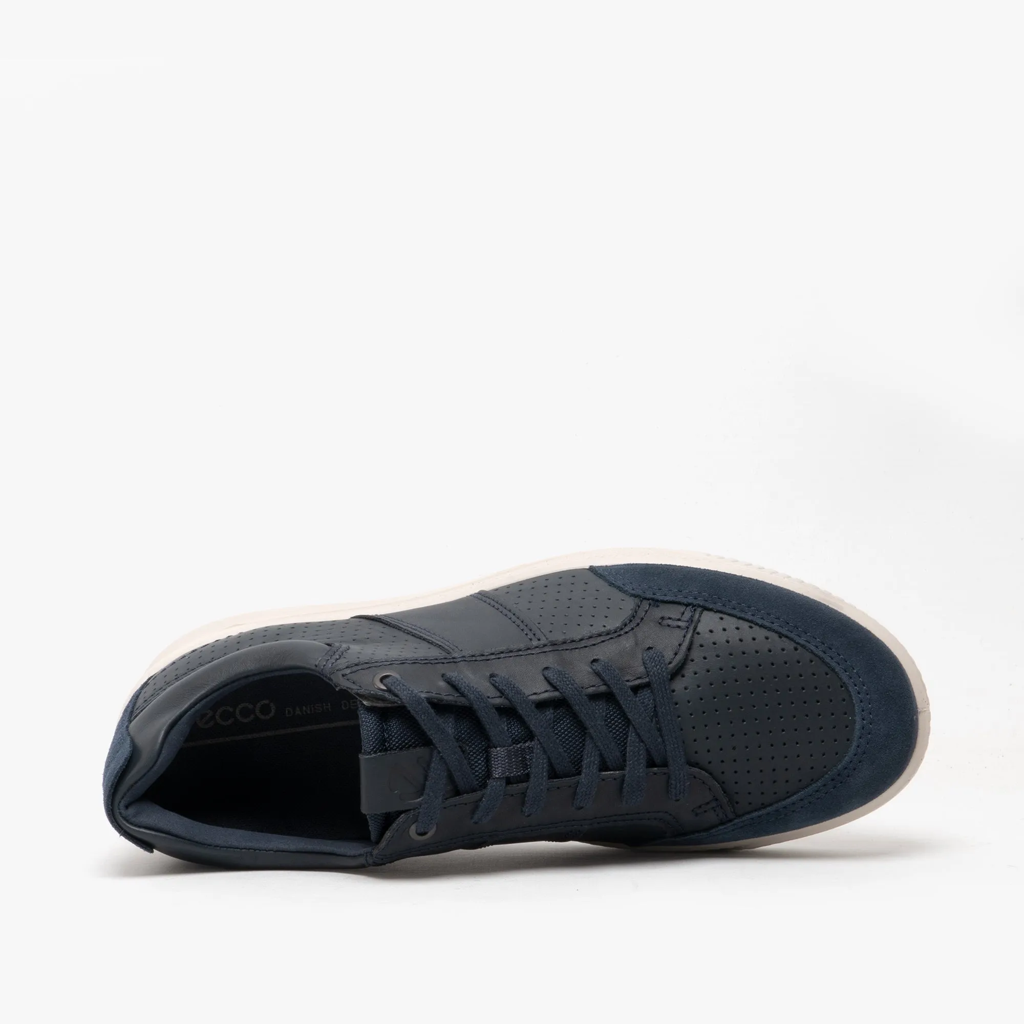 BYWAY Mens Leather Trainers Marine