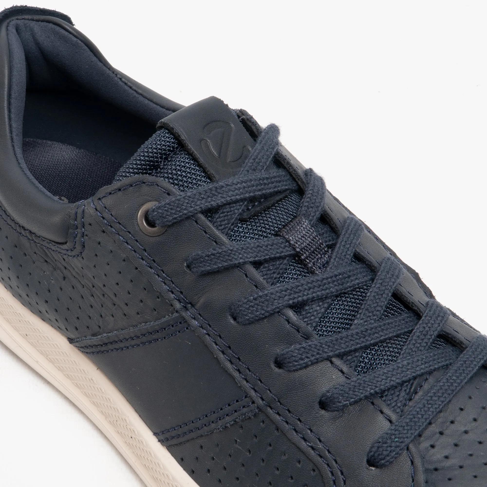 BYWAY Mens Leather Trainers Marine