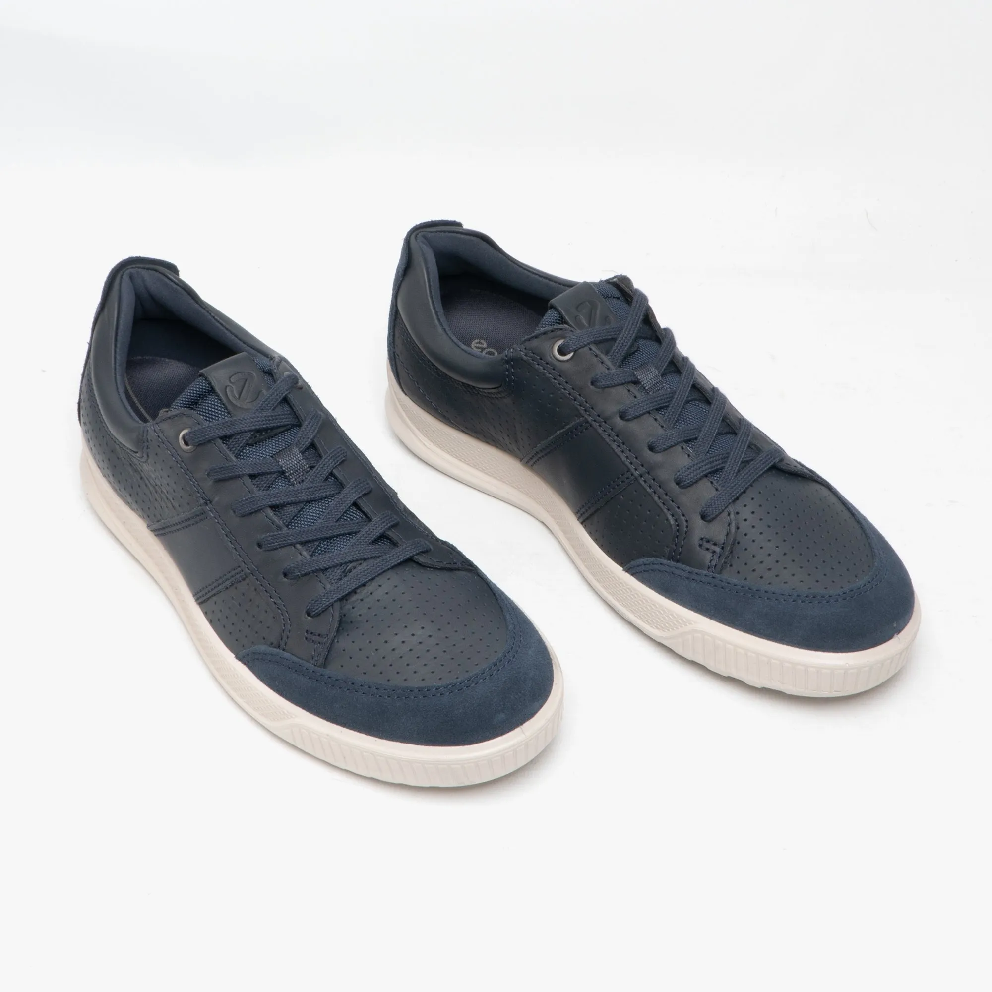 BYWAY Mens Leather Trainers Marine