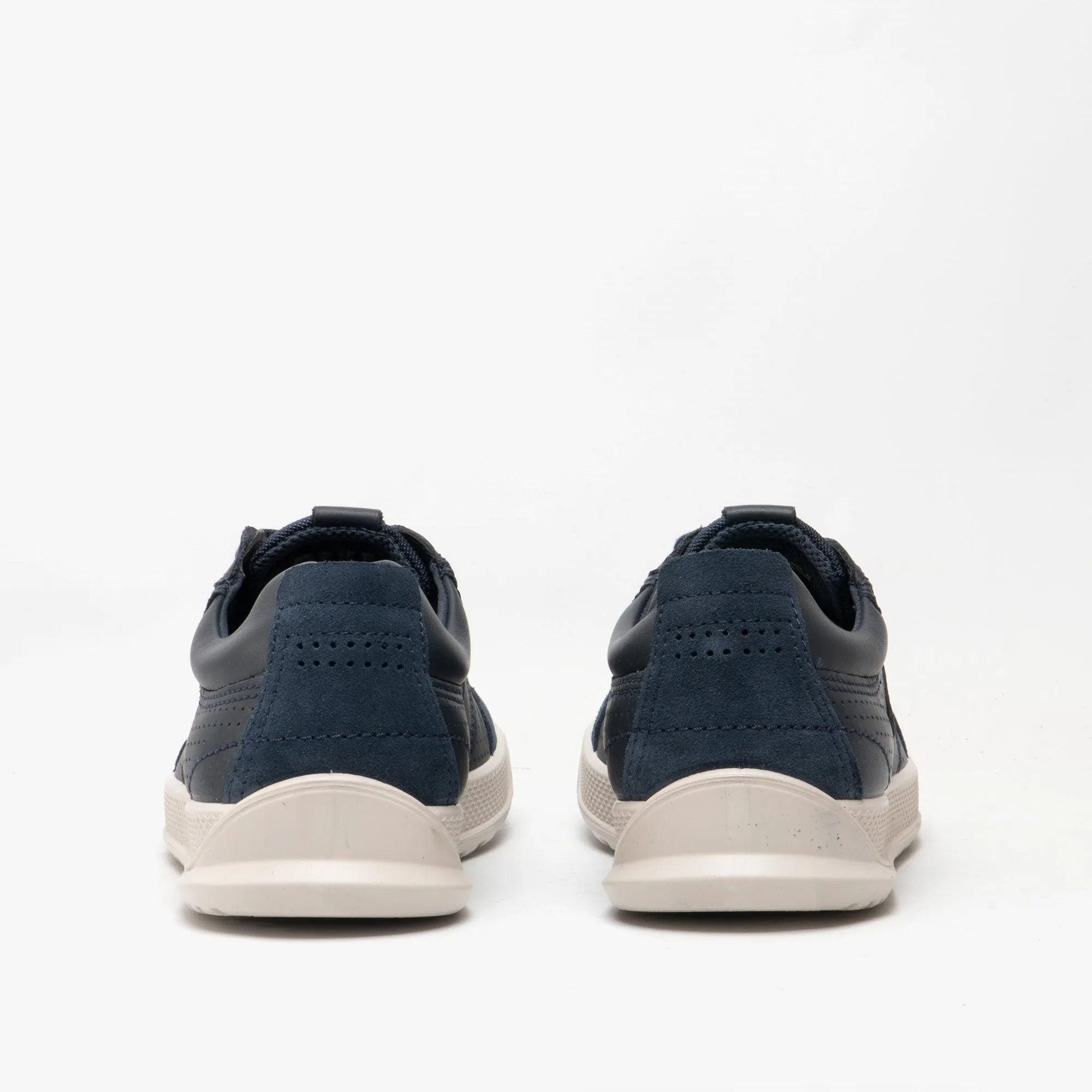 BYWAY Mens Leather Trainers Marine