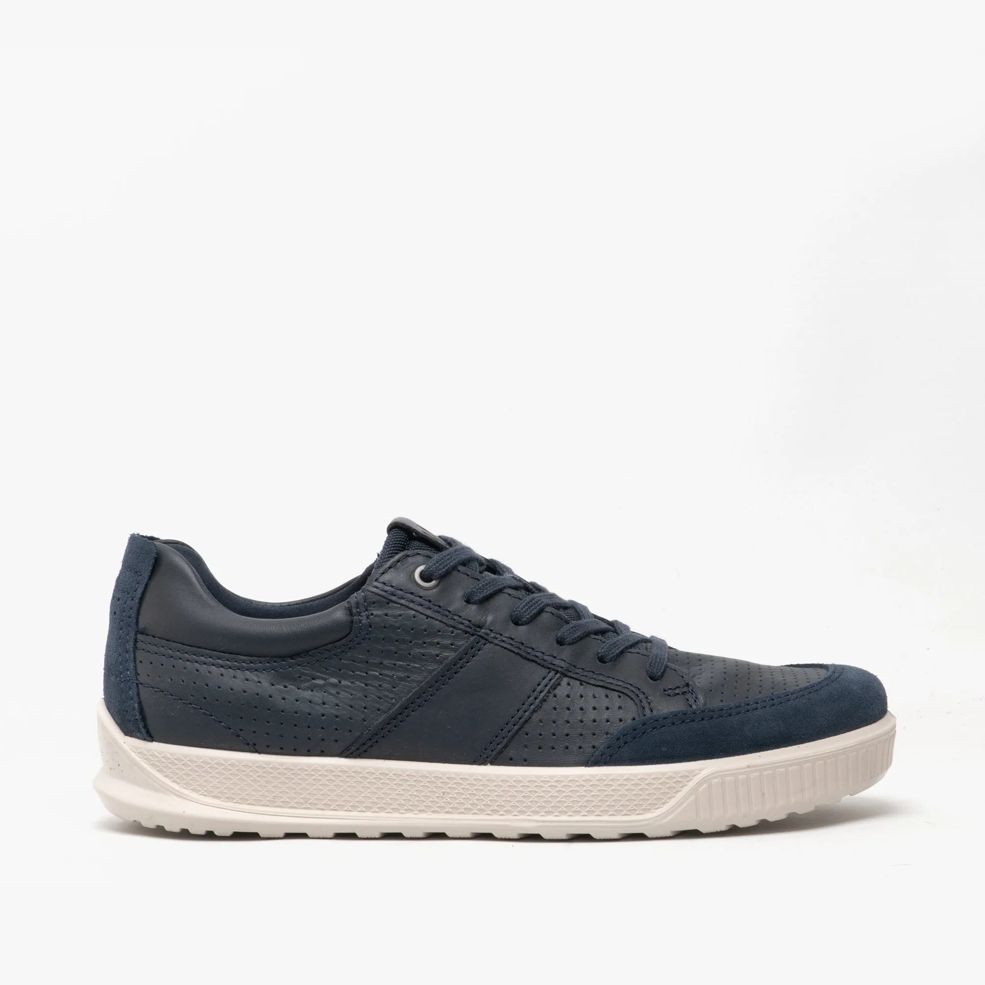 BYWAY Mens Leather Trainers Marine