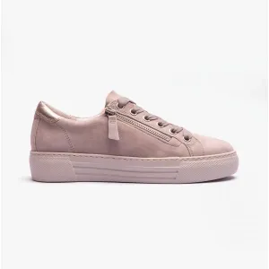 CAMPUS Ladies Wide Platform Suede Trainers Taupe