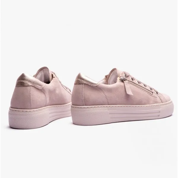 CAMPUS Ladies Wide Platform Suede Trainers Taupe