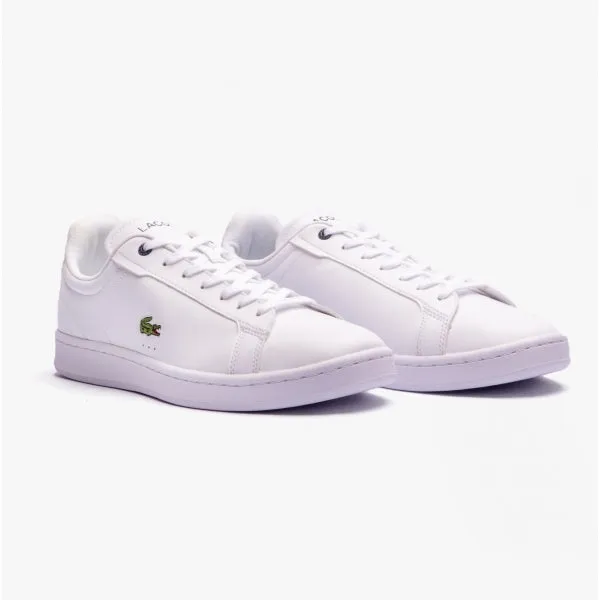 CARNABY Mens Leather Casual Court Trainers White/Navy