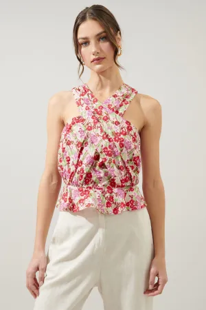 Dione Cross Front Peplum Top
