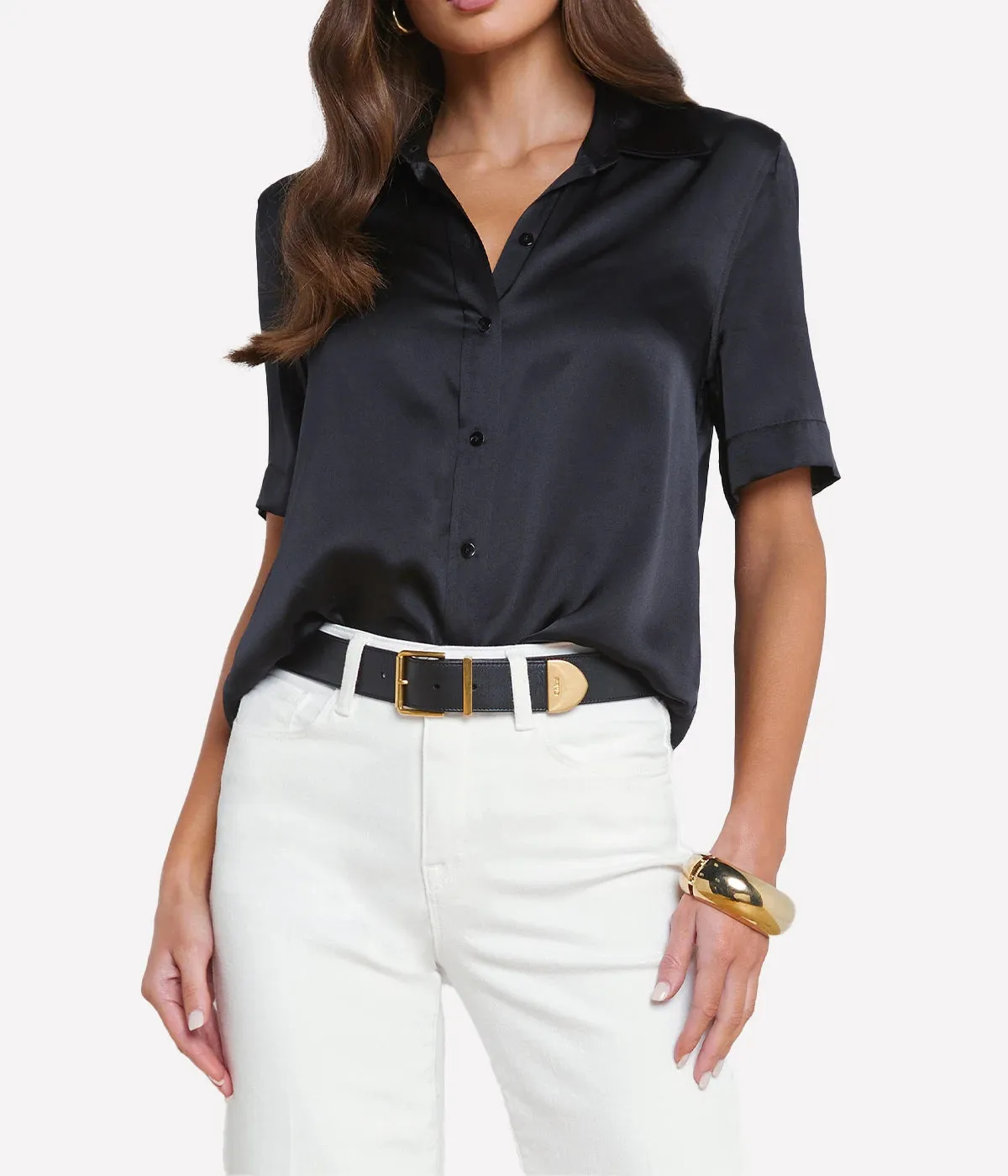 Ellah Short Sleeve Blouse in Black