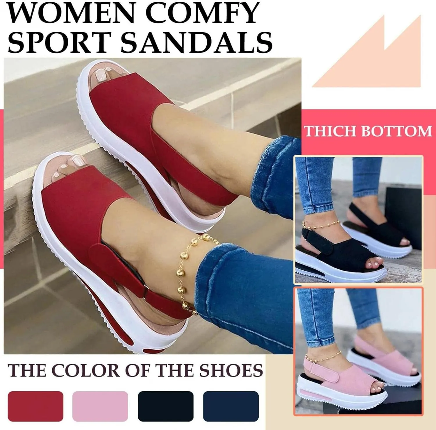 Gibobby Platform Sandals Espadrille,Women's Straps Platform Wedges Sandals Casual Summer Closed Toe Espadrilles Sandals
