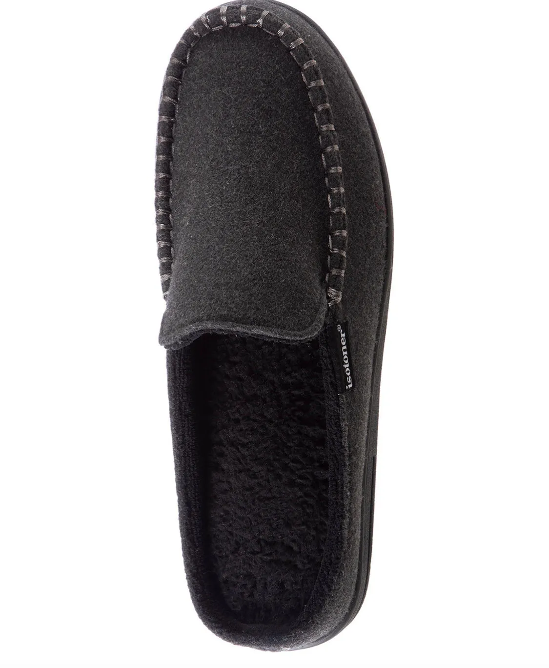 Isotoner Men's Grady Hood Back Moccasins Slippers Gray 2XL NWT! $36