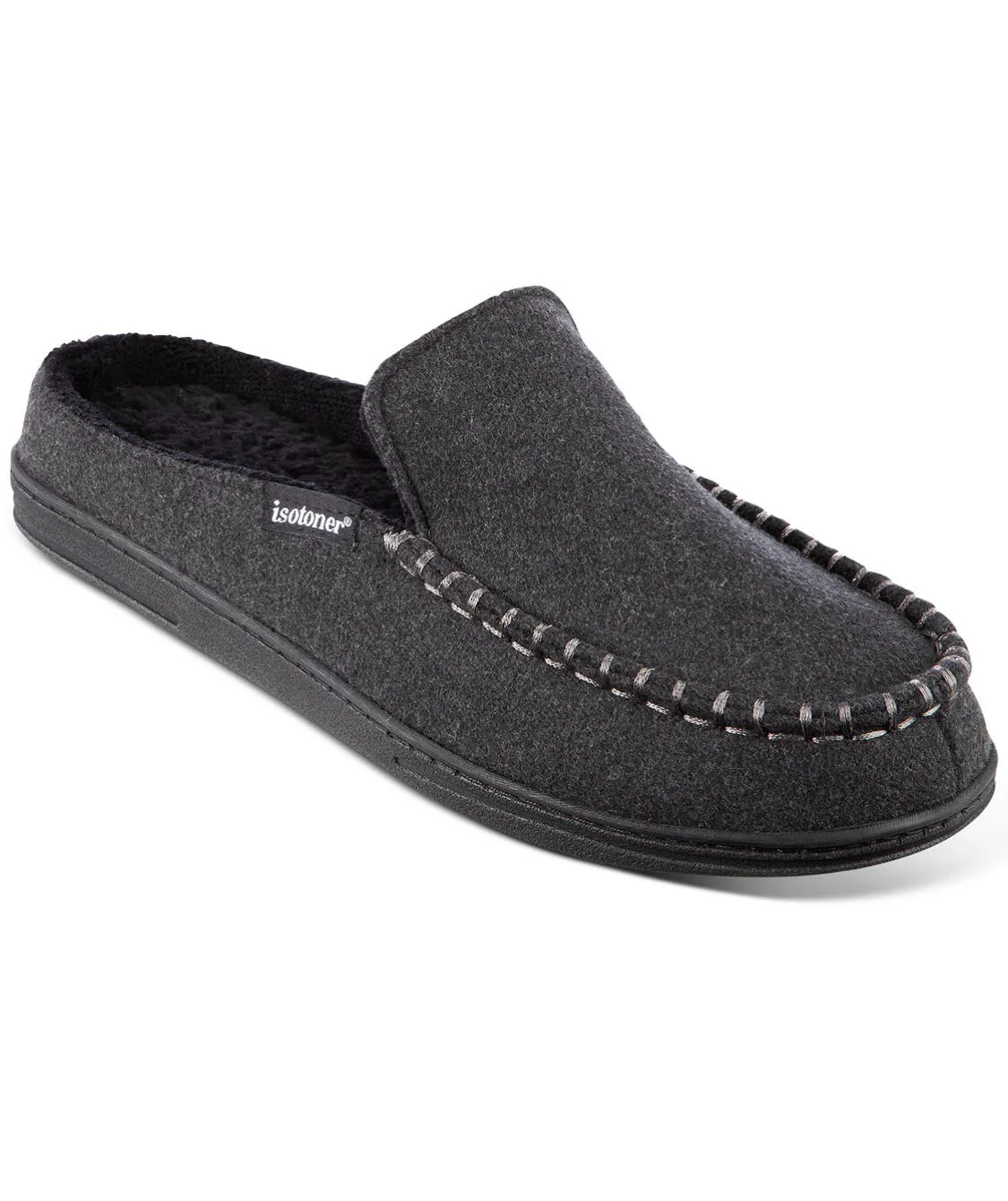 Isotoner Men's Grady Hood Back Moccasins Slippers Gray 2XL NWT! $36