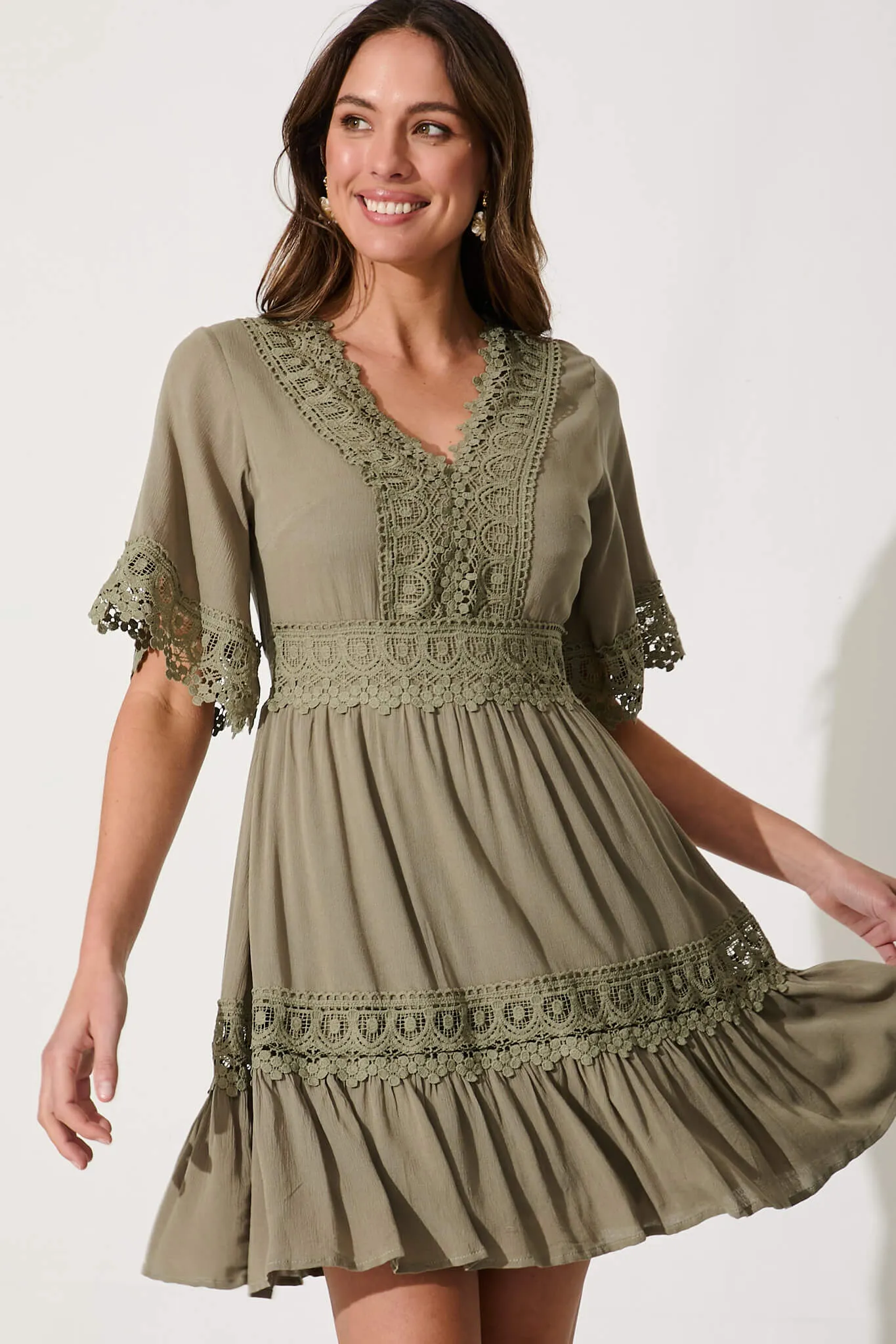 Khaki Maxi Dress