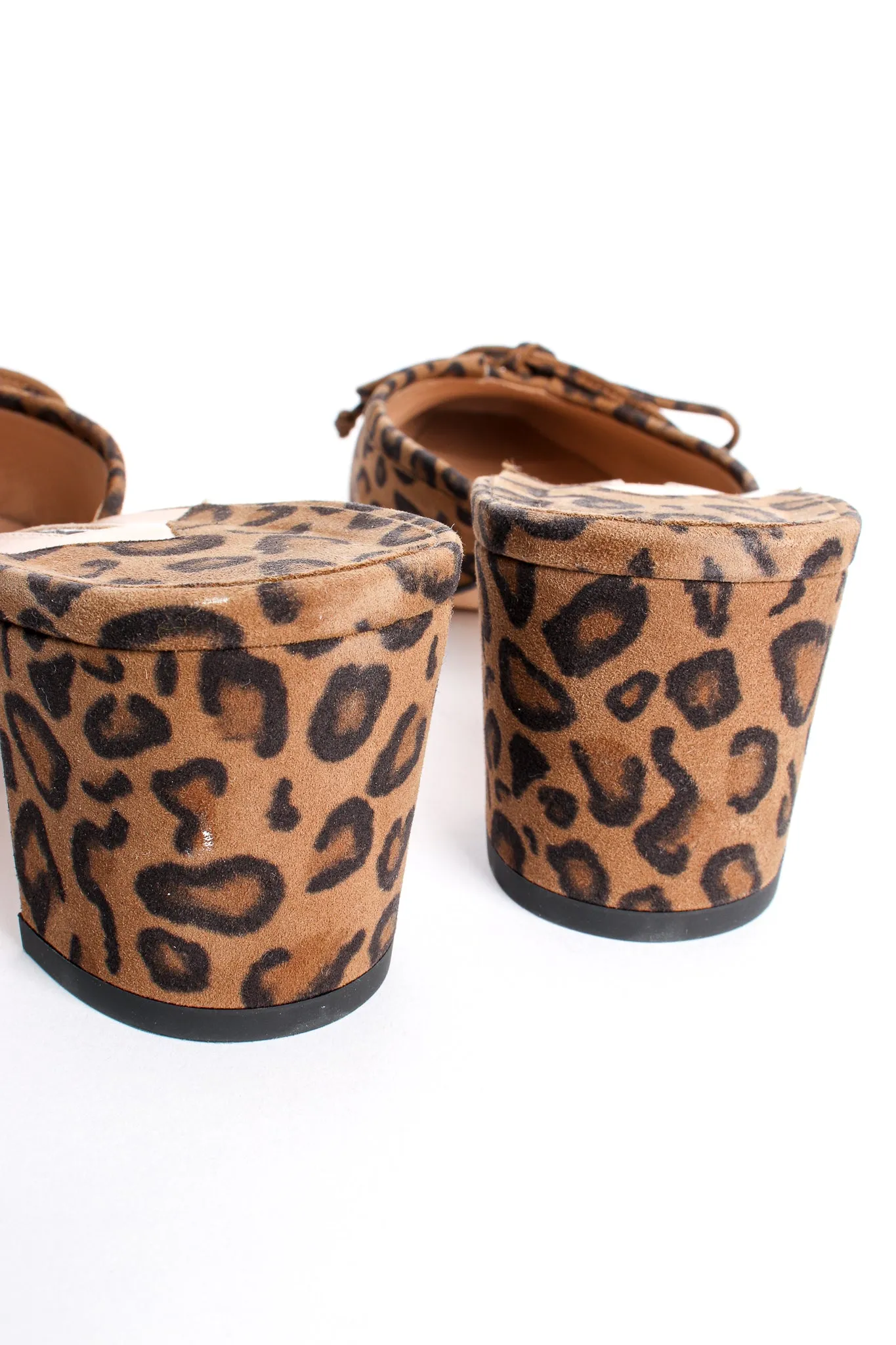 Leopard Suede Block Heel Mules