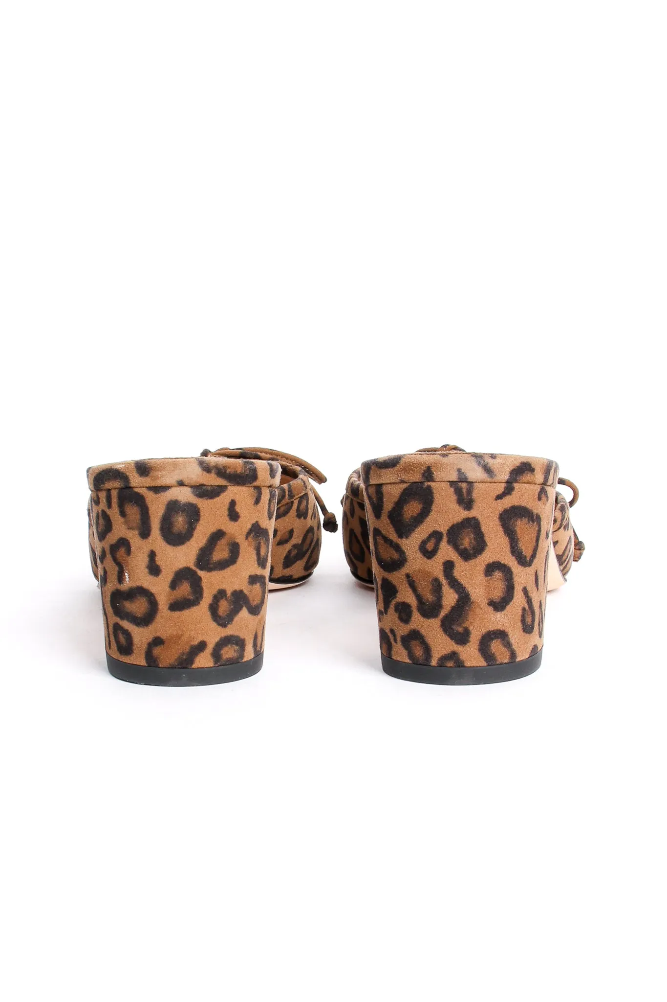 Leopard Suede Block Heel Mules