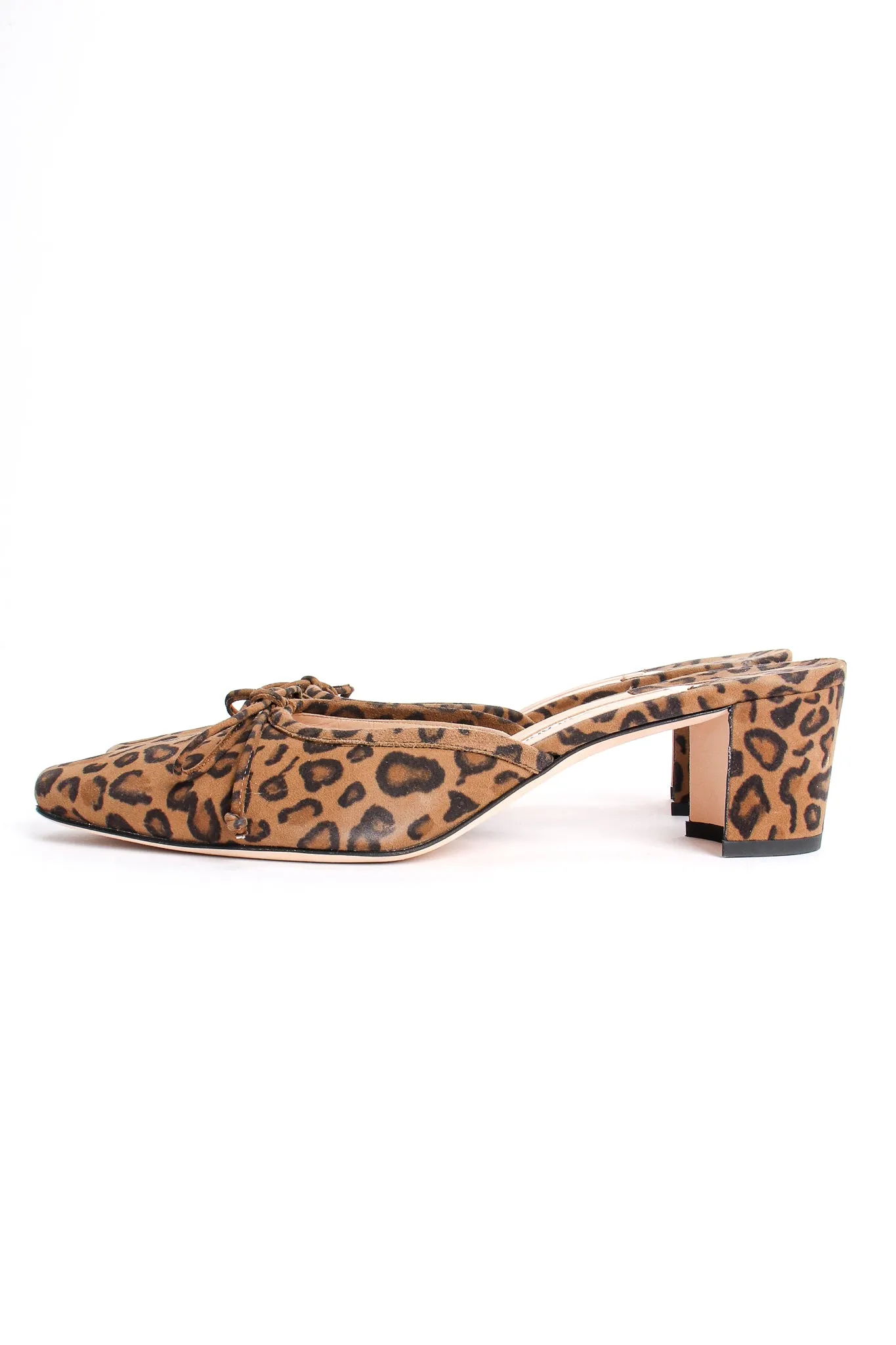 Leopard Suede Block Heel Mules