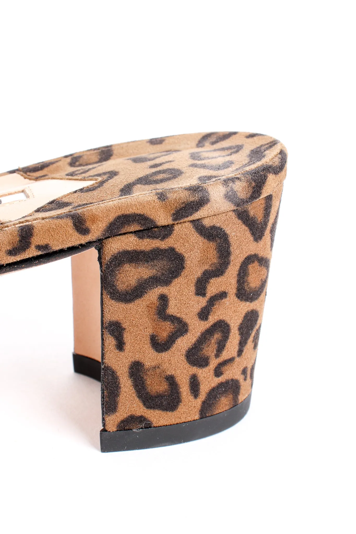 Leopard Suede Block Heel Mules