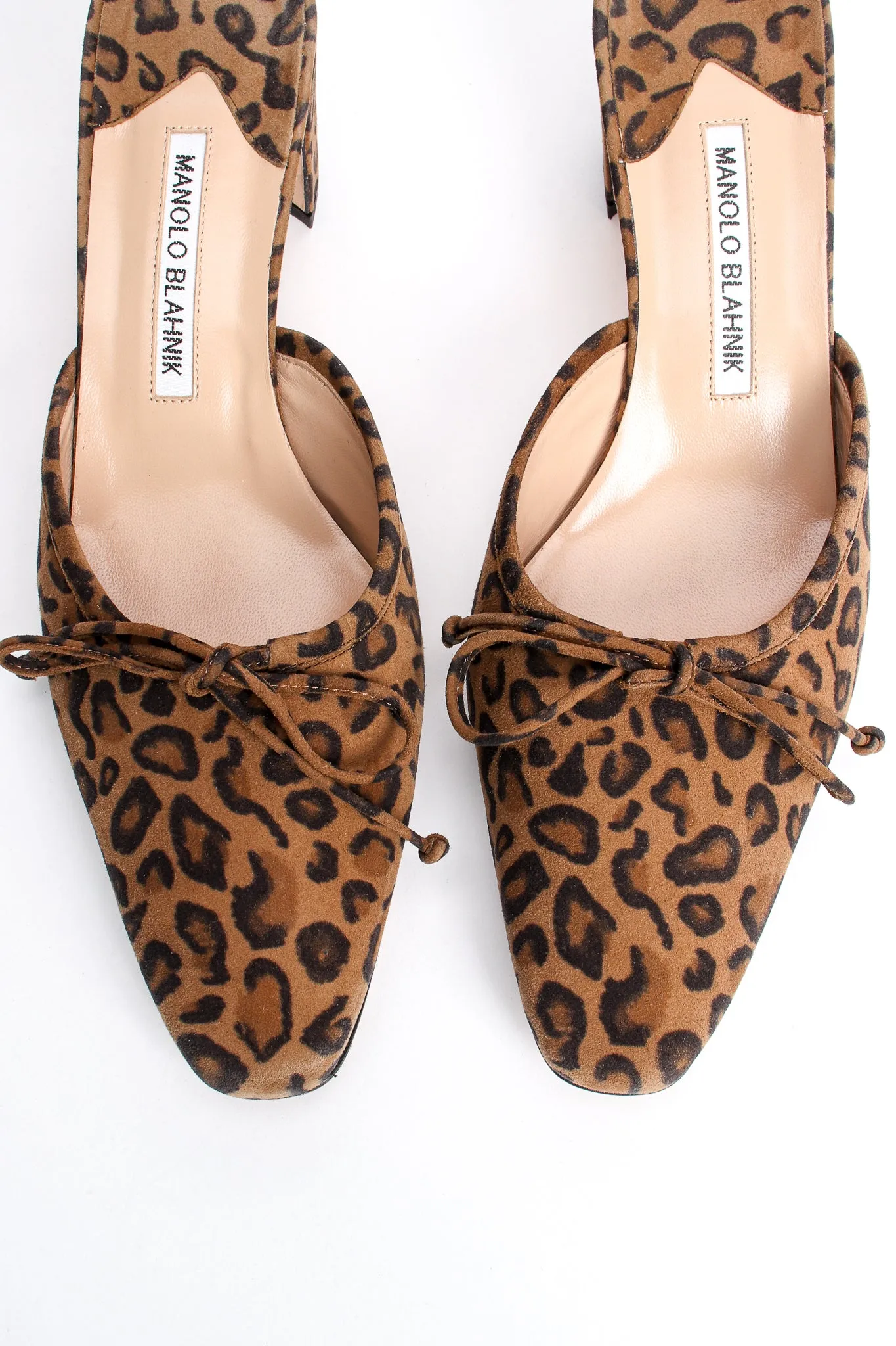 Leopard Suede Block Heel Mules