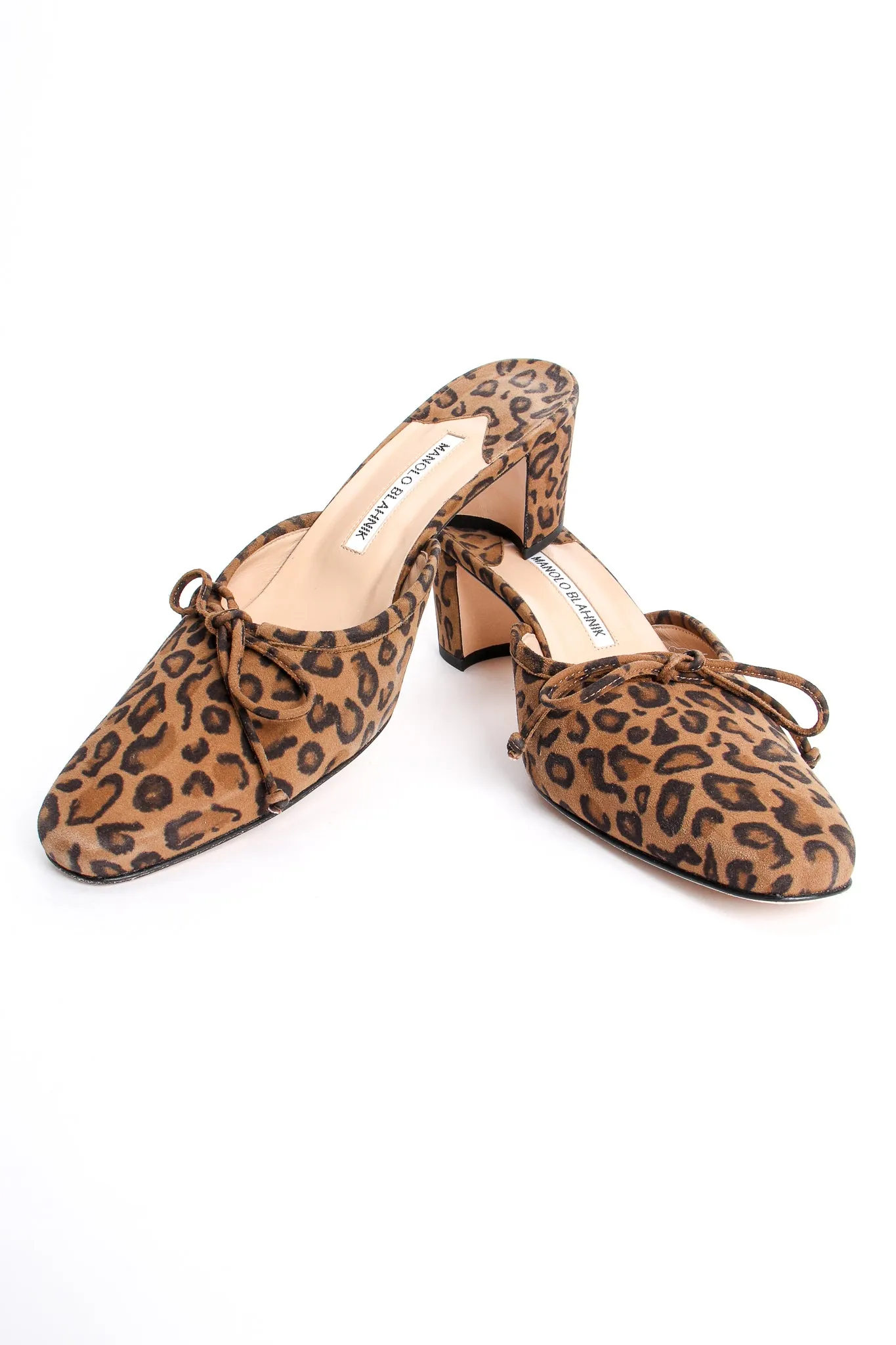 Leopard Suede Block Heel Mules