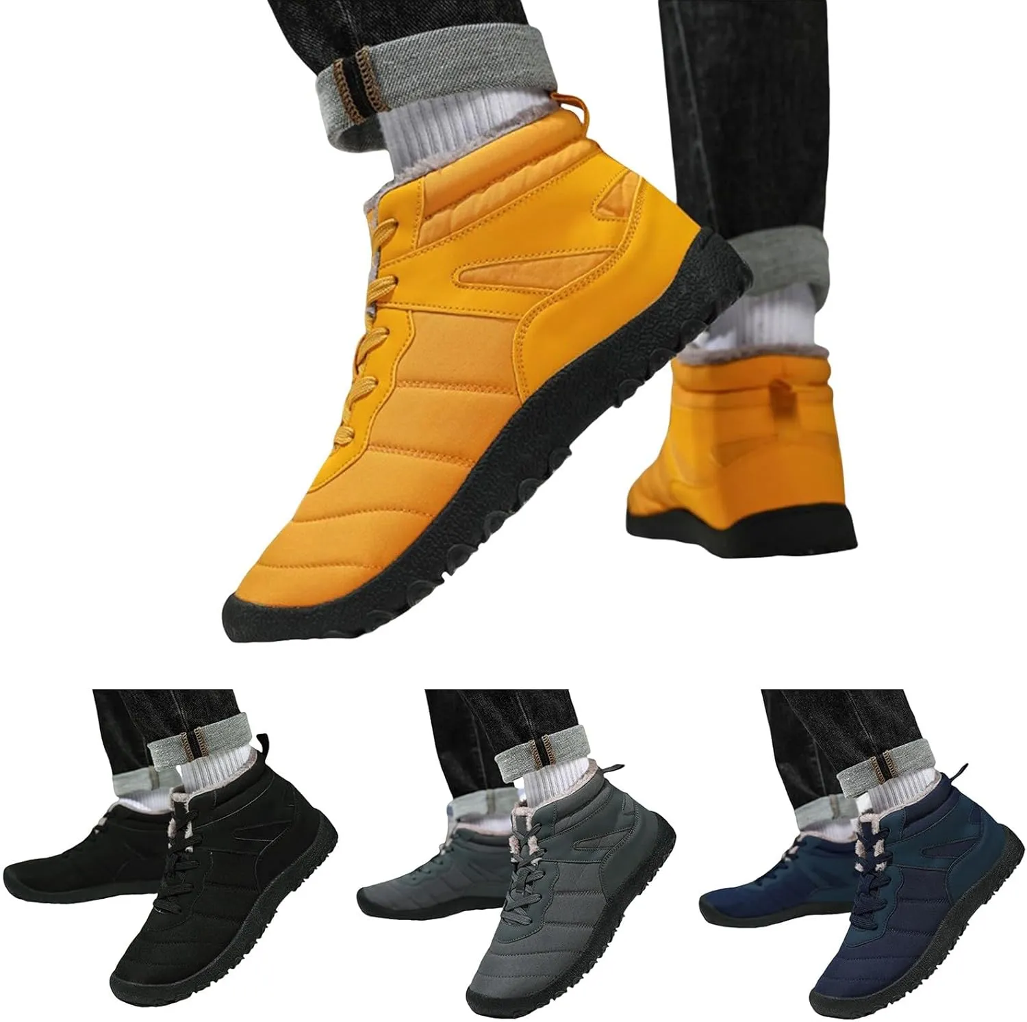 Men's Work Boots Soft Toe Hiking Sneakers Warm Booties Womens Safety Toe Shoes Soft Toe Wide Outdoor Shoes Slip on Loafers Hike Grounded Footwear