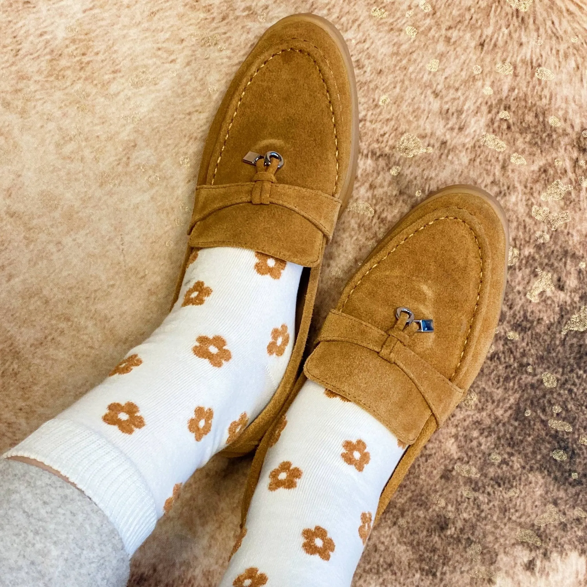 Mini Daisy Happiness Socks - Black