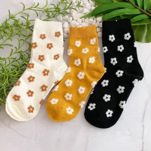 Mini Daisy Happiness Socks - Black