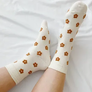 Mini Daisy Happiness Socks - Cream