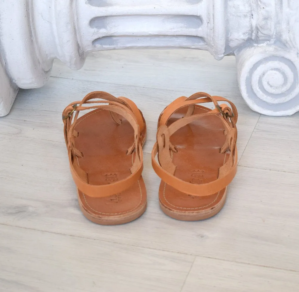 Natural tan sandals, Hippie gladiator sandals, Bohemian leather sandals, Roman sandals, handmade sandals, men sandals TILOS