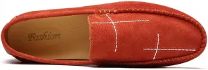 New Loafers for Men Stitching Details Suede Vamp Rubber Sole Vegan Leather Comfortable Flexible Flat Heel Classic Casual Slip-ons