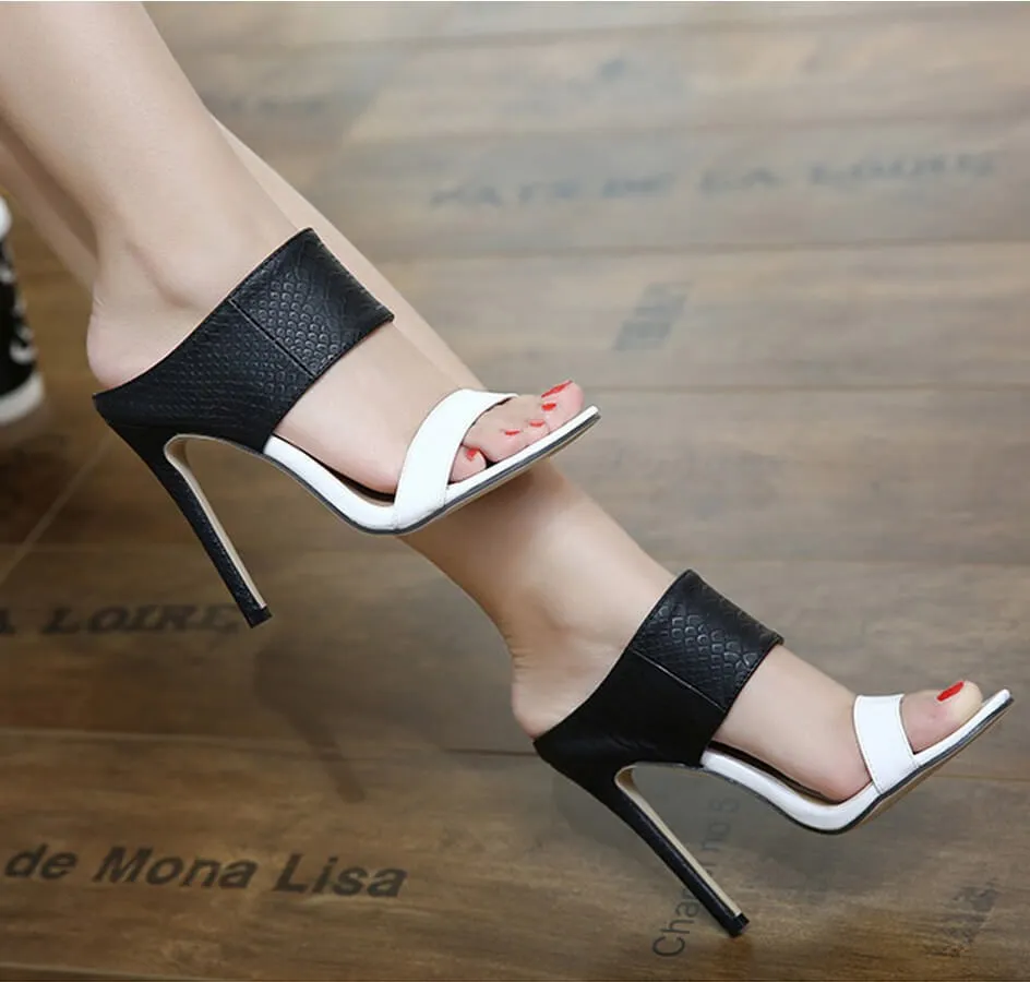 Stiletto Heel Peep-toe High Heels Slipper Sandals
