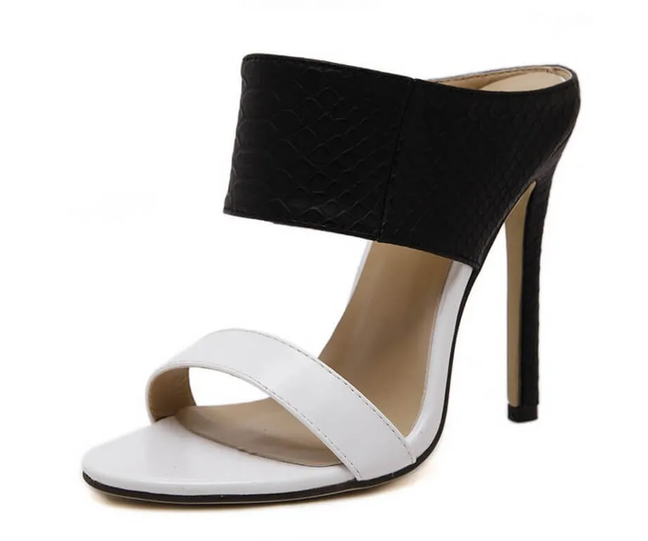 Stiletto Heel Peep-toe High Heels Slipper Sandals