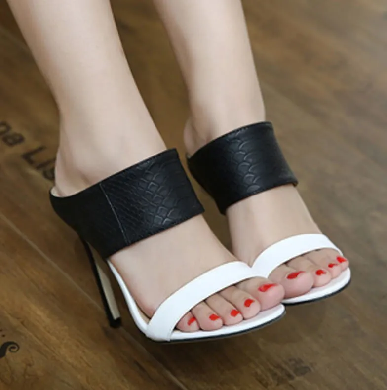 Stiletto Heel Peep-toe High Heels Slipper Sandals