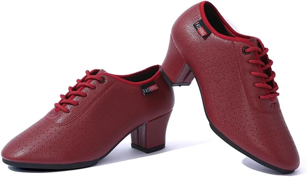 Women's Jazz Shoes, Lace Up Dancing Trainers Breathable Ladies Split Rubber Sole Dance Sports Shoes