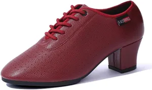 Women's Jazz Shoes, Lace Up Dancing Trainers Breathable Ladies Split Rubber Sole Dance Sports Shoes