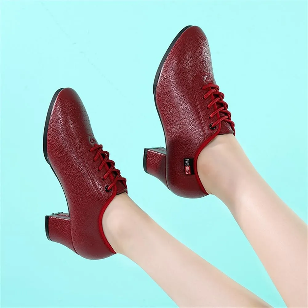 Women's Jazz Shoes, Lace Up Dancing Trainers Breathable Ladies Split Rubber Sole Dance Sports Shoes