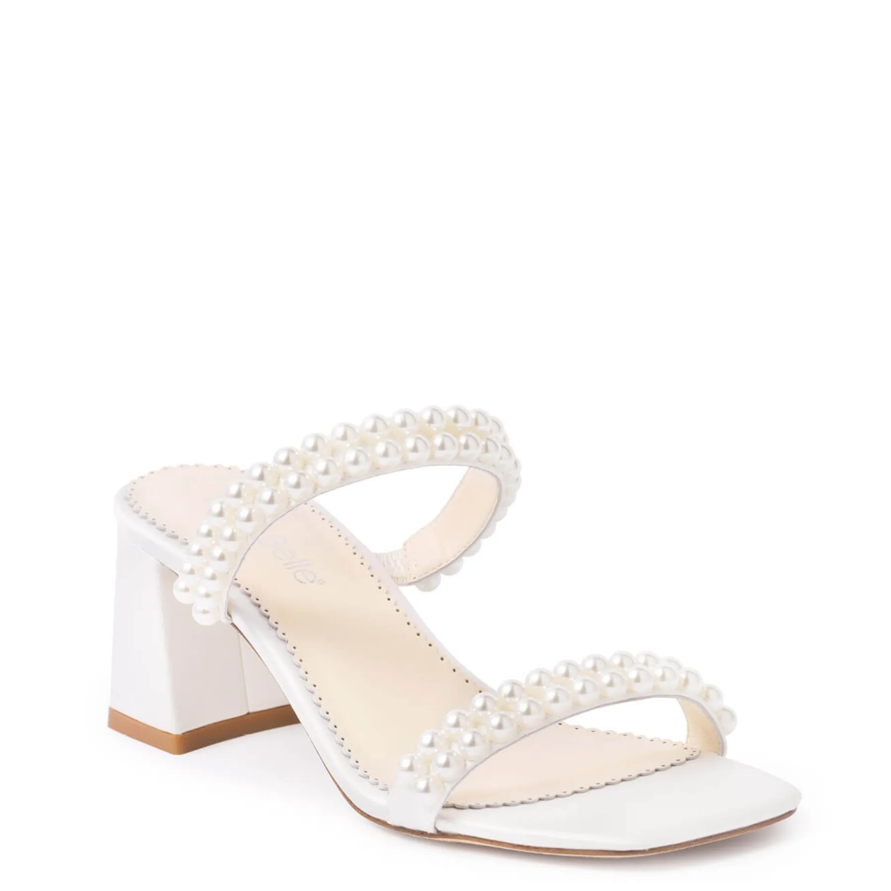 Wynn - Slip-on Block Heel Pearl Mules - Ivory